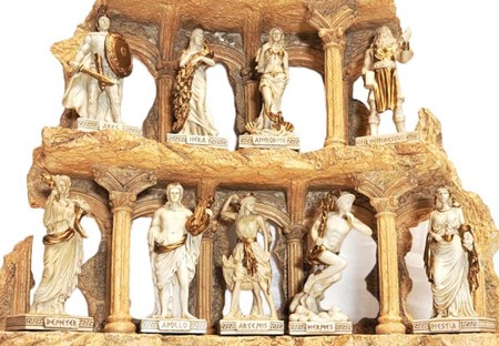 Imponerende dekorativ figurer sæt. Pantheon af de 12 græske guder