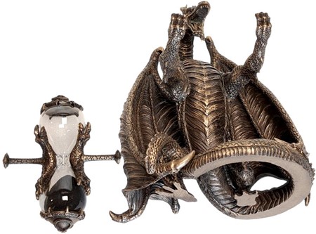 TIMEGLAS. Unik Veronese skulptur af dragen med timeglas i hænderne