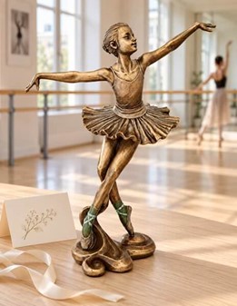 BALLERINA FIGUR. Billig dekoration til hjemmet i form smuk bronzefigur
