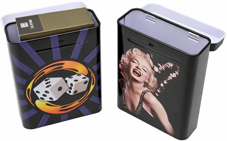 Cigaretetui Metal med Marilyn Monroe og Lucky Dice. To stk i Sæt