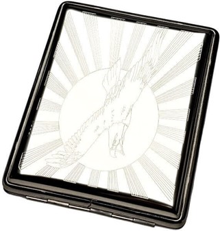 CIGARET ETUI METAL. Stort etui med forstærket kant til 26 cigaretter