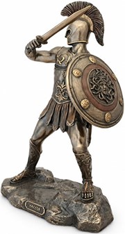 GRÆSKE HELTE. Bronze figur af Hektor den tapreste af trojanske krigere