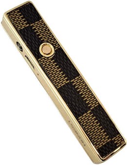 Luksuriøs el lighter i guld og sort. USB opladelig og vindtæt