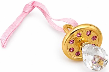 Forgyldt sut med Swarovski-krystaller – sød dåbsgave