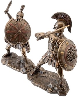 GRÆSK MYTOLOGISK FIGUR. Figur af Achilleus, helten fra trojanerkrigen