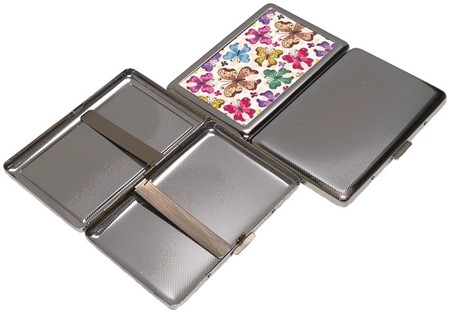 CIGARETETUI LANG. Billige metal etui til 20 stk Slim cigaretter