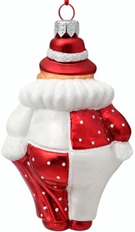 Flot julekugler figur. Stor polsk glas figur af sjov klovn. 12,4 cm