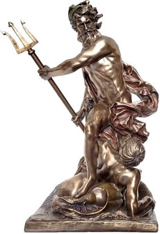 FIGUR DEKORATION. Neptun bronzefigur til mindeværdig gave