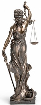 RETFÆRDIGHEDS GUDINDE. Justitia figur bronze til kontor dekoration