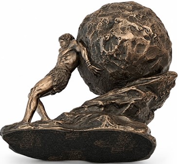 Sisyfos Bronze Figur. Et Symbol på Vedholdenhed og Dekorativ Elegance