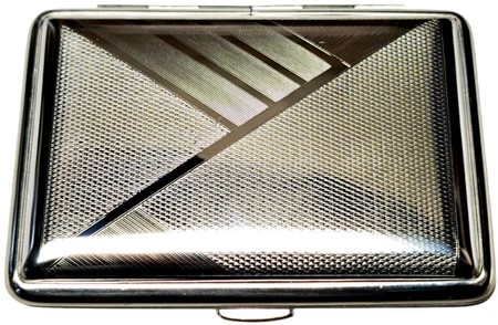 GAVEIDE TIL HAM. Stilfuldt, tysk metal cigaretetui Vom Hofe manufaktur