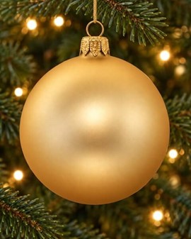 Usædvanlige gyldne matte julekugler glas fra Polen, Ø 8 cm 6 stk