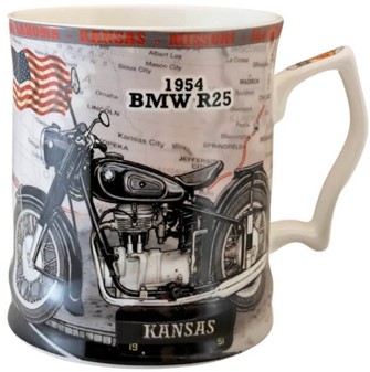 KRUS MED BILLEDE. Eksklusivt Porcelænskrus med BMW R25 Motorcykel