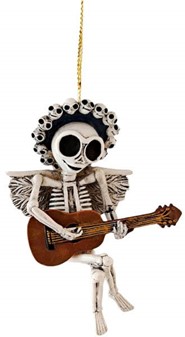 Udødelig Rock! Hængende figur af en guitarists skelet. Unik Dekoration