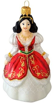 Unik julepynt. Flot glasfigur prinsesse at hænge på juletræet. 16 cm