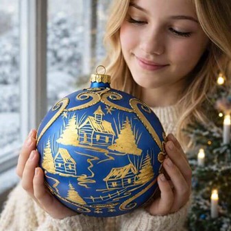 Stor Julekugle Blå. Et Uundværlig Element til Din Julepynt, Ø 15 cm