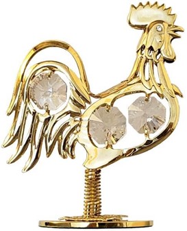 FØDSELSDAGSGAVE TIL KÆRESTEN MAND. Hane figur med Swarovski krystaller