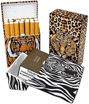 CIGARET ETUI PLASTIK. 3 stk. etui til cigaretpakke med vilde dyr