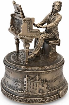 Eksklusiv Chopin Spilledåse Figur. En Tidløs Gave til Musikelskeren