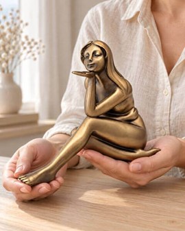 Lille figur, stor følelse. Bronzeinspiration af siddende nøgen pige