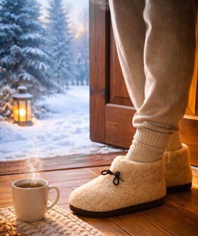 MORGENSKO TIL MÆND. Varme fåreskind vinter tøfler herre, billigste
