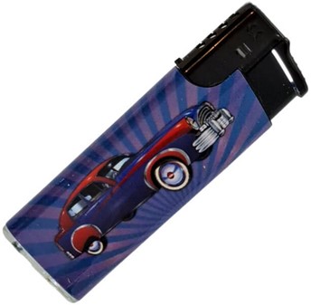 LIGHTER MED BILLEDE. Engangslightere med billeder af retro biler 5 stk