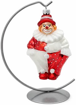 Flot julekugler figur. Stor polsk glas figur af sjov klovn. 12,4 cm