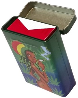 ETUI TIL HJEMMERULLET CIGARETTER. 4 stk. metal etui til cigaretpakke