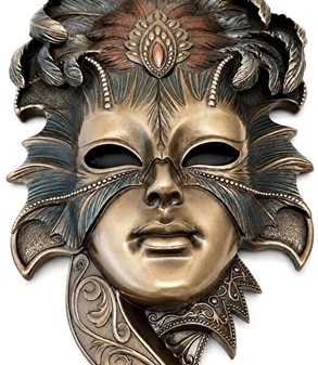 BILLIG VÆGDEKORATION. Bronzebelagt venetianske maske, bolig ting