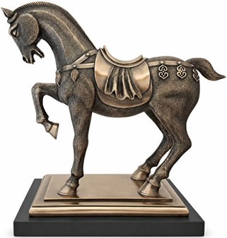 Gave til Rytter. Bronze Hestefigur. Symbol på Styrke, Frihed, Skønhed