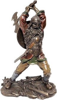 ÅRSDAGS GAVE TIL HAM. Veronese viking figur med dobbelt økse