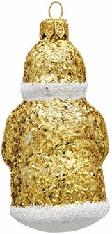 Guld julemand glasfigur (10 cm) | Eksklusiv julepynt i glas