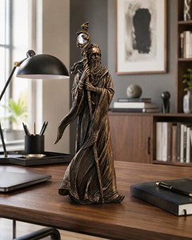 Oplev Mystisk Skønhed med Merlin. Bronze Dekorativ Figur til Hjemmet