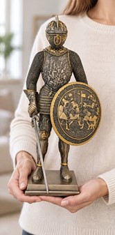 Ridderfigur i Bronze: Ægte Historisk Elegance til Dit Hjem