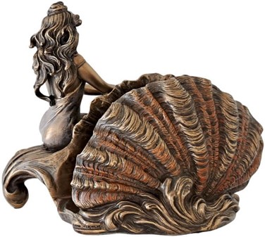 SERVIETHOLDER. Flot Veronese figur i form af en kvinde på en konkylie