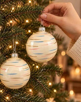 Eksklusive Julekugler Glas: Moderne Design og Håndværk. Ø 8 cm, 6 stk