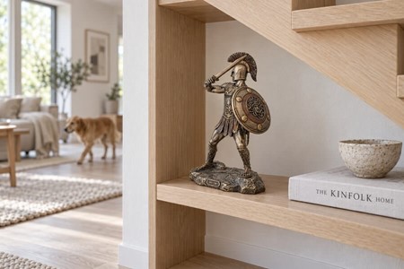 GRÆSKE HELTE. Bronze figur af Hektor den tapreste af trojanske krigere