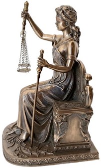 Themis figur. Retfærdigheds gudinde, skabt til advokater med stil