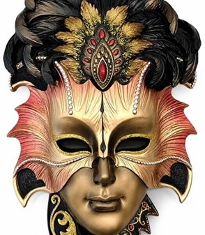 DEKORATION TIL VÆGGEN. Eksklusiv Venetiansk Ugle Maske i Bronze