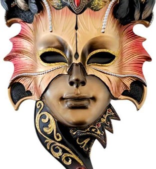 DEKORATION TIL VÆGGEN. Eksklusiv Venetiansk Ugle Maske i Bronze