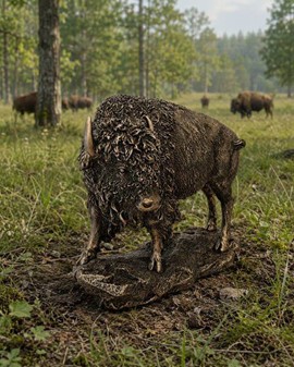 Unik Europæisk Bison Bronzefigur: Den perfekte gave til chefen