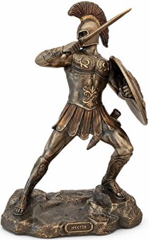GRÆSKE HELTE. Bronze figur af Hektor den tapreste af trojanske krigere