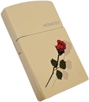 Rose Lighter til Gave. Genopfyldelig Gas og Klassisk Flint