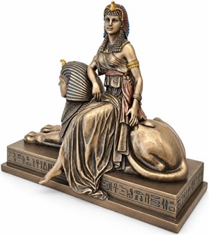 Kleopatra og Sfinks Bronze Statue: Tidløs Elegance til Dit Rum