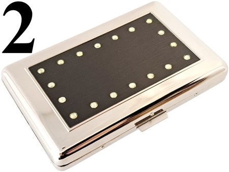 Elegant cigaret etui med kortplads og Swarovski-krystaller