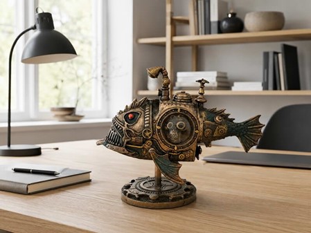 Unik ubåd figur i Steampunk-stil til kontoret eller stuen dekoration