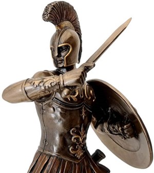 GRÆSKE HELTE. Bronze figur af Hektor den tapreste af trojanske krigere