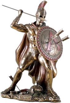BILLIG DEKORATION TIL HJEMMET. Bronzefigur af Leonidas i kampen