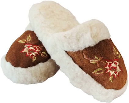 RULAMSHJEMMESKO. Uld sutsko med broderi til kvinder. Hurtig levering✓