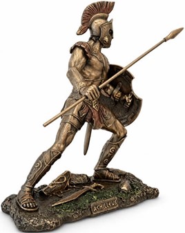 ACHILLES. Statuette af helten trojanerkrigen til hjemmet dekoration